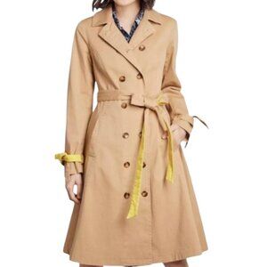 ModCloth Imagination Khaki Yellow Trench Coat I Size: M